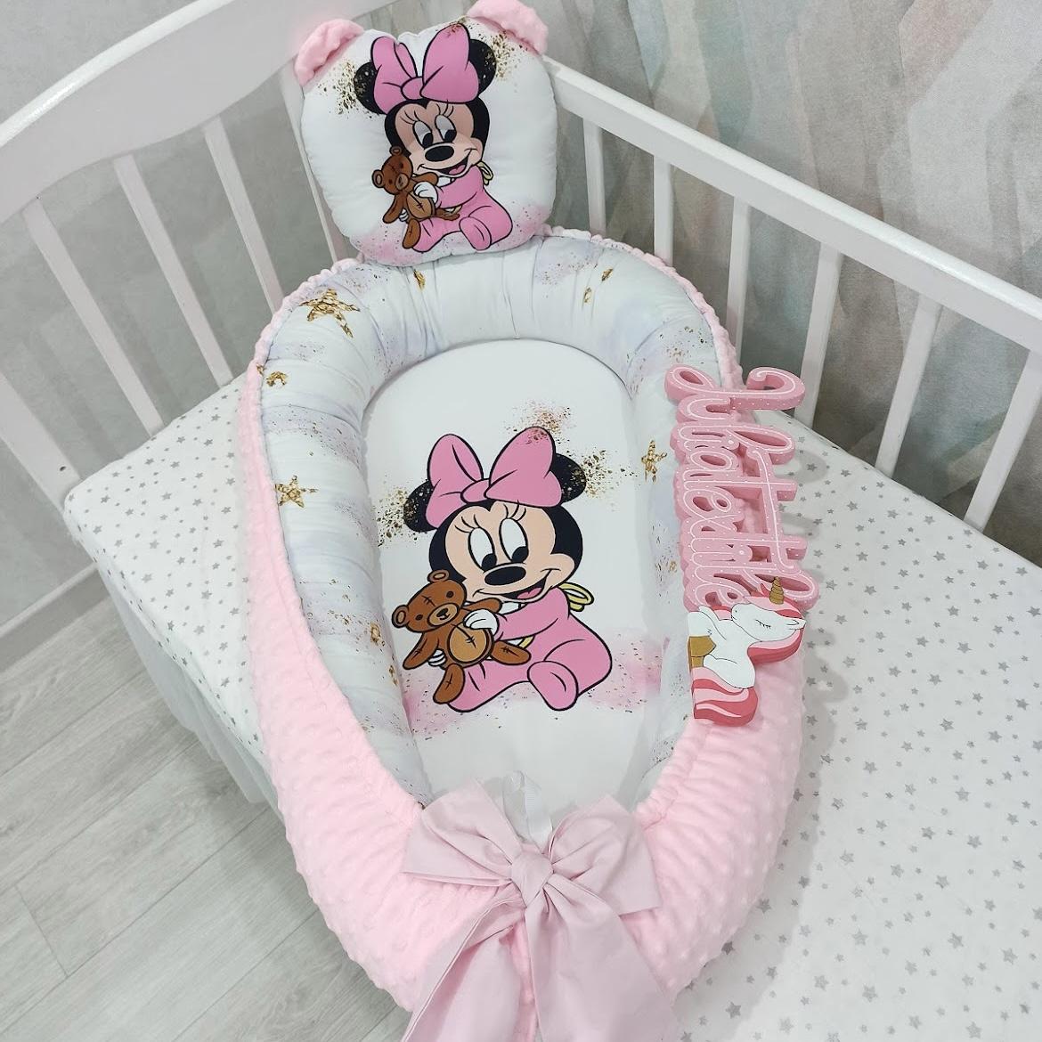 Reducer with minnie print with pink and white teddy bear