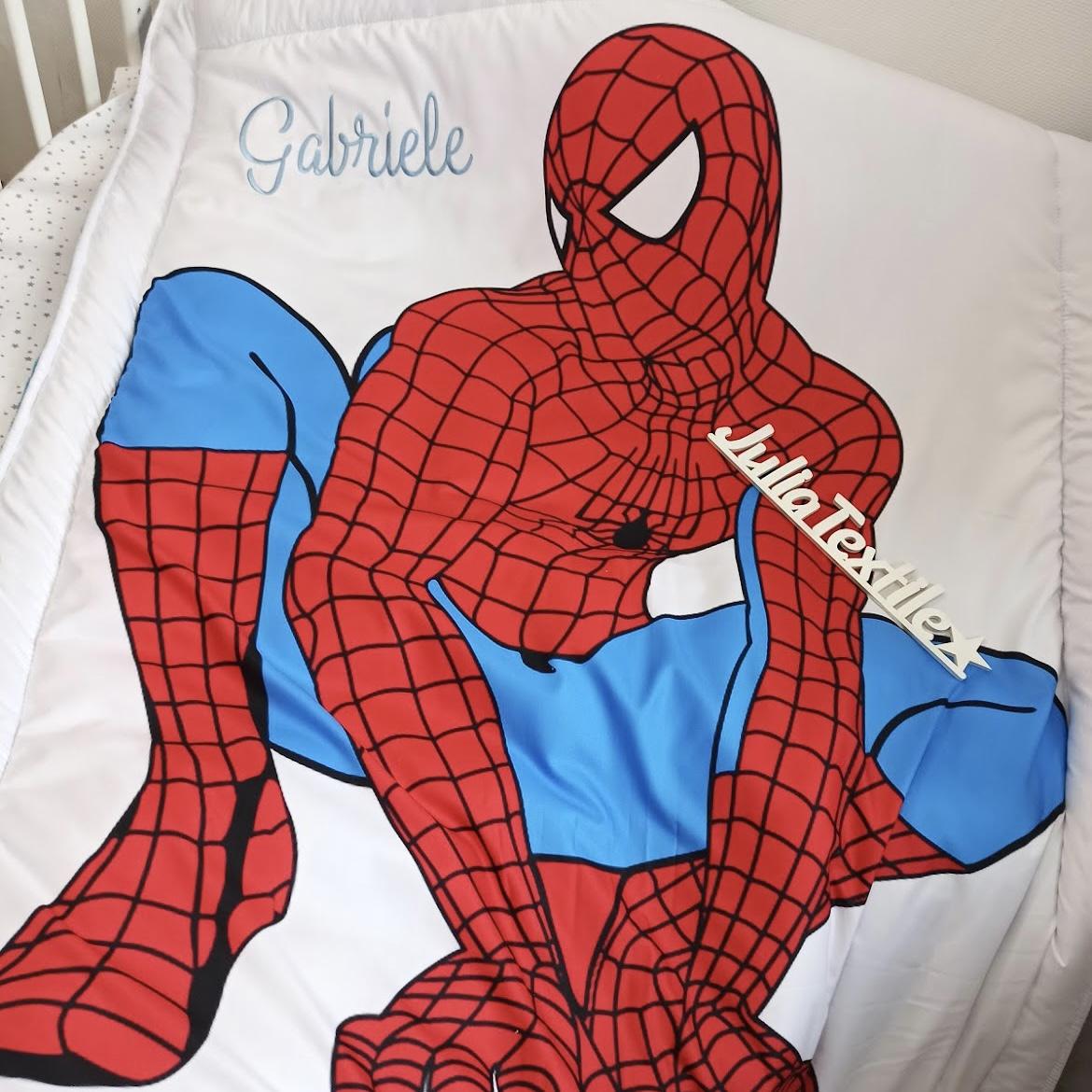 Coperta double face con la stampa Spider Man bianco rosso