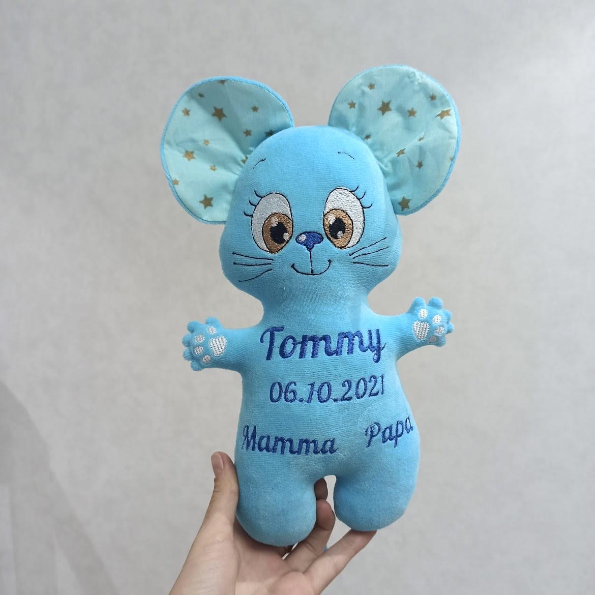Pupazzo personalizzato topolino Azzurro