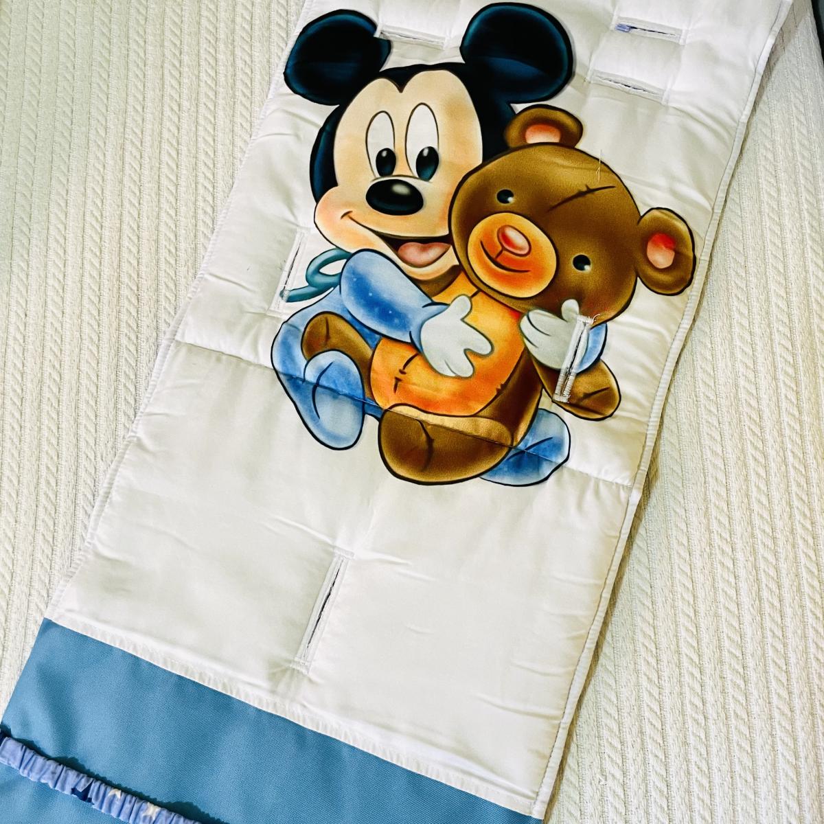 Materasso per passeggino mickey e orso azzurro bianco