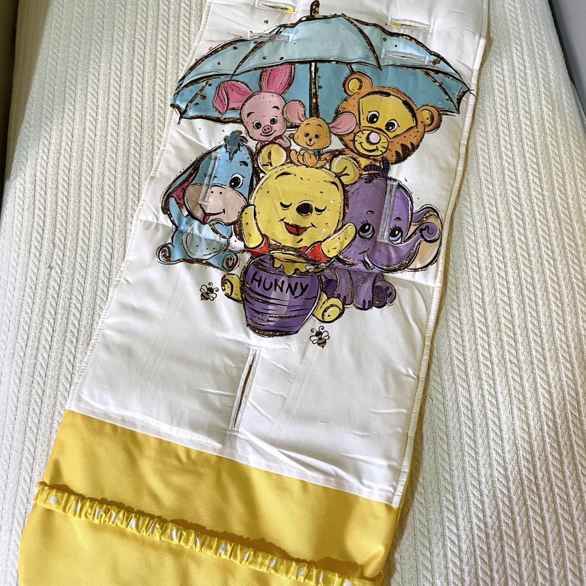 Materasso per passeggino Winnie the Pooh giallo bianco