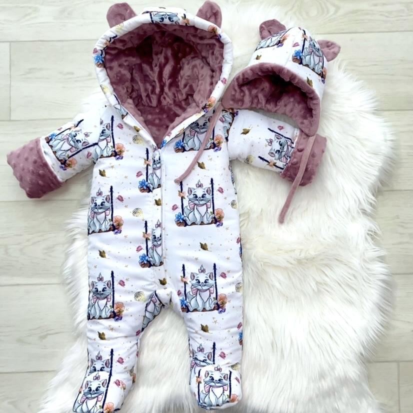 Winter onesie Minu white pink kitten