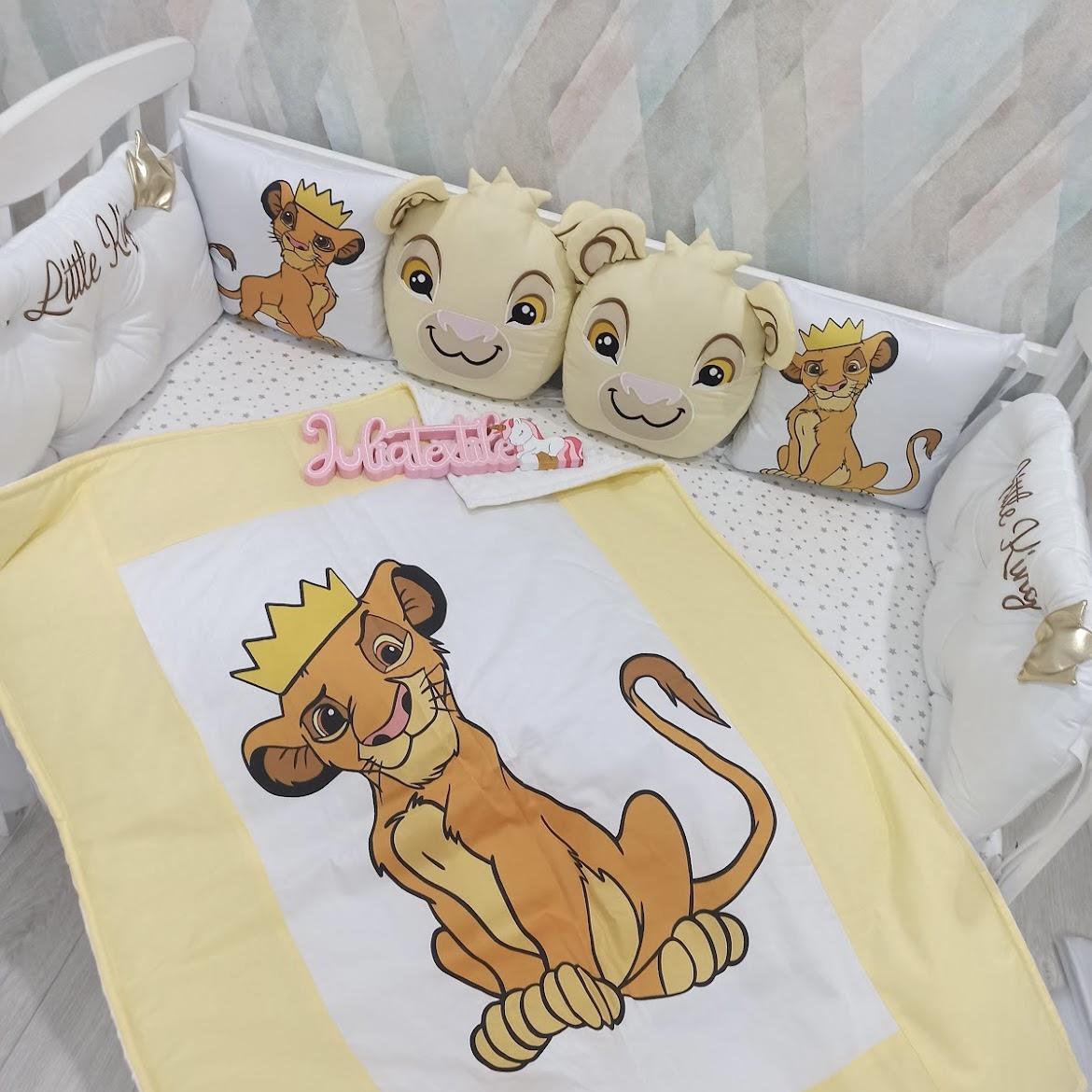 Set cuscini con la stampa Simba personaggio giallo bianco