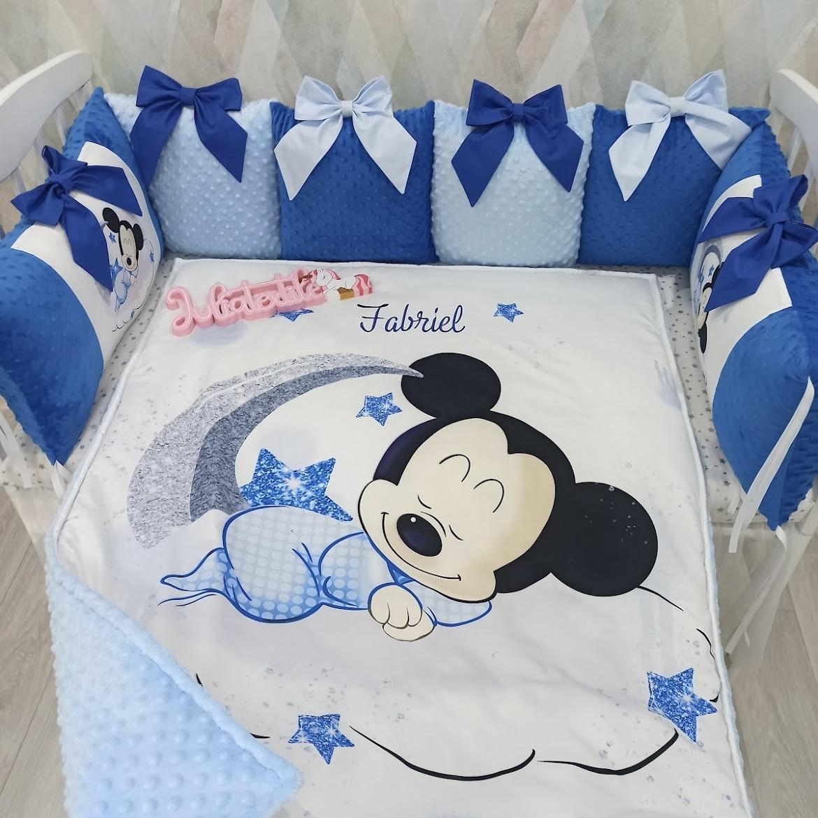 Set cuscini con la stampa mickey azzurro blu