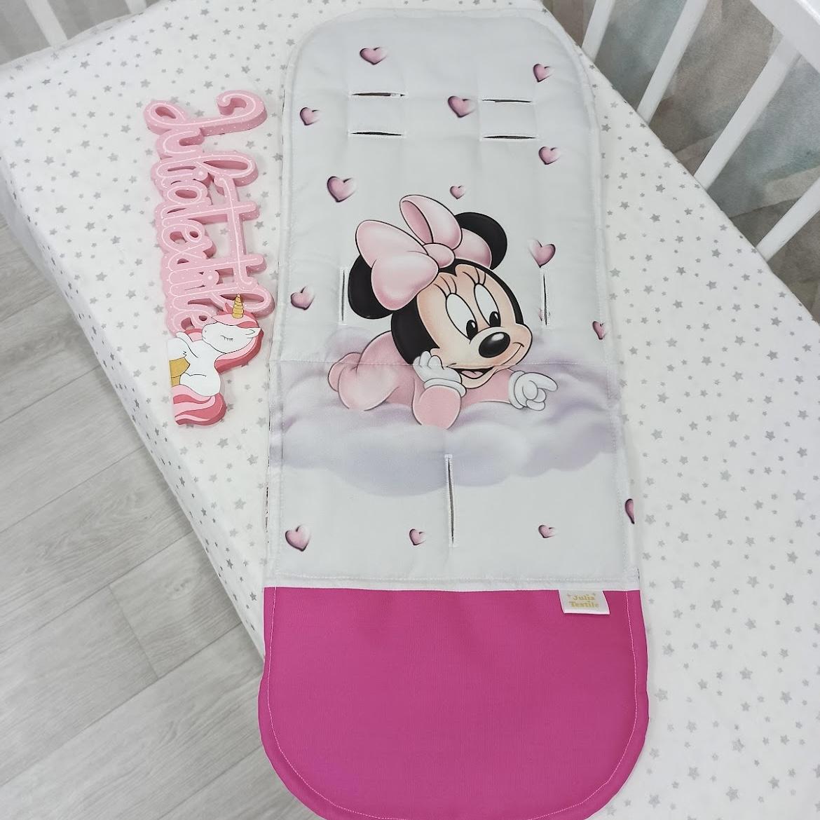 Materasso per passeggino minnie cuore rosa bianco