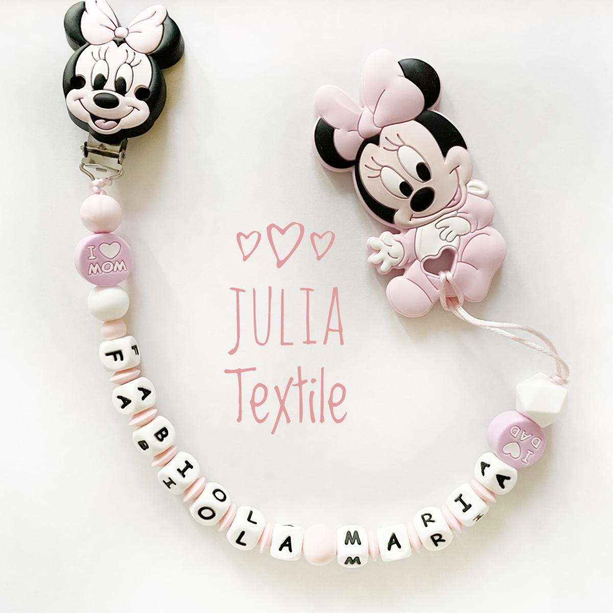 Chain with name minnie pastel pink white