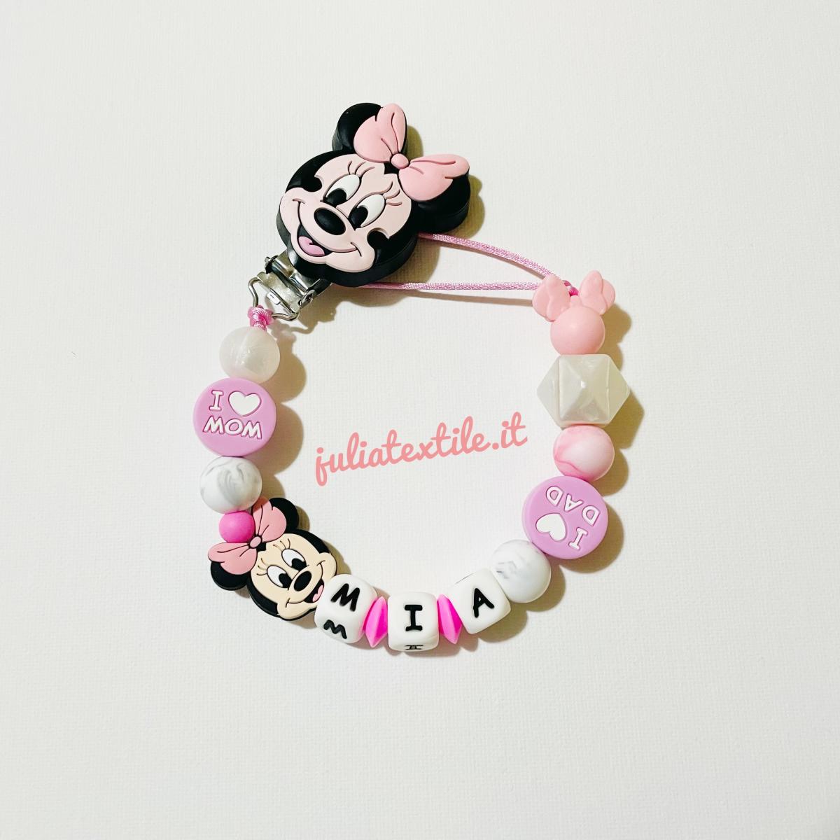 Catenella con nome minnie classica rosa