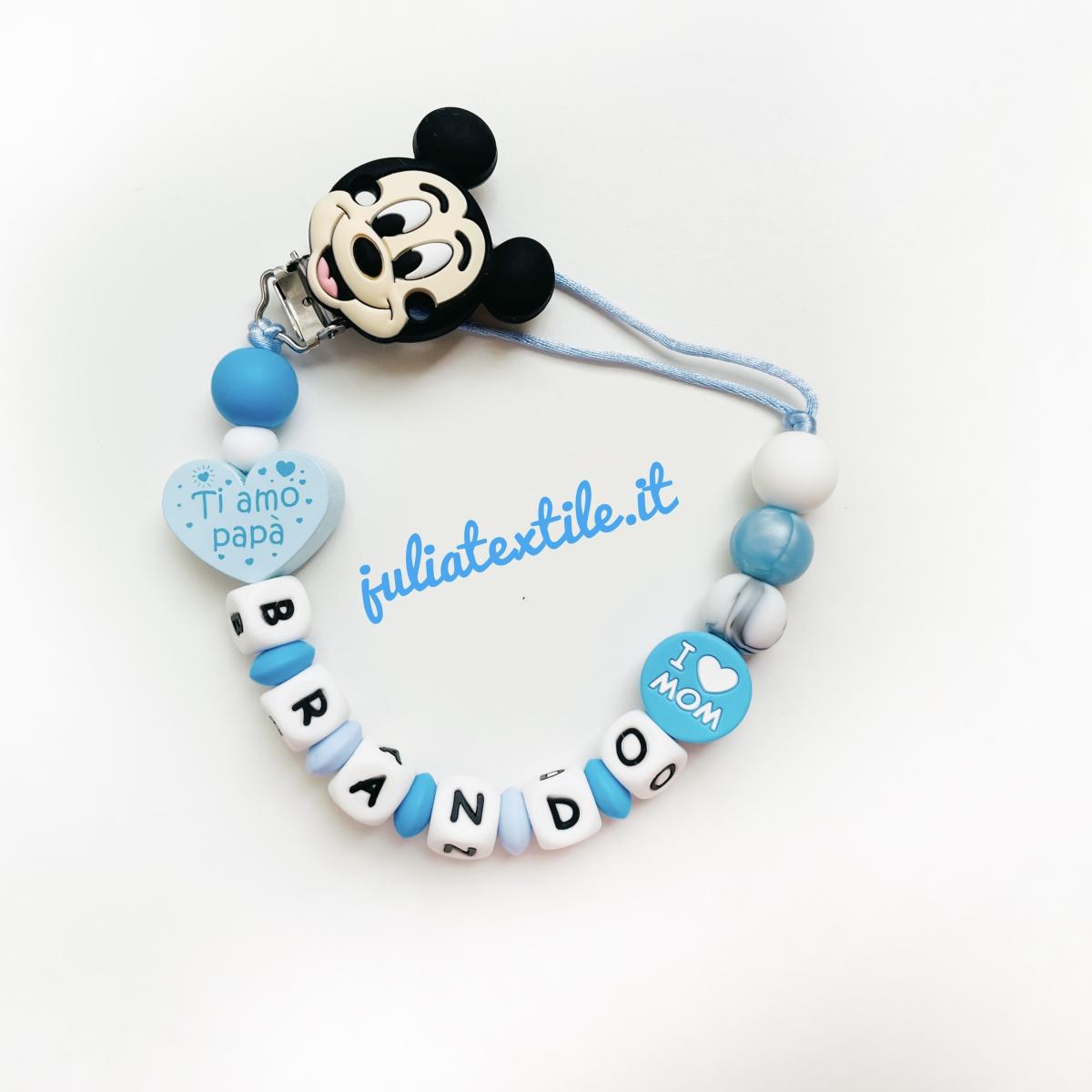 Chain with name Mickey classic blue white
