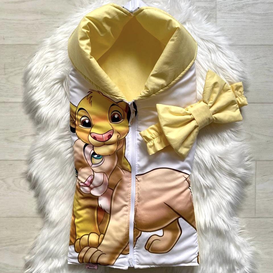 Summer sleeping bag Simba and Nala yellow white