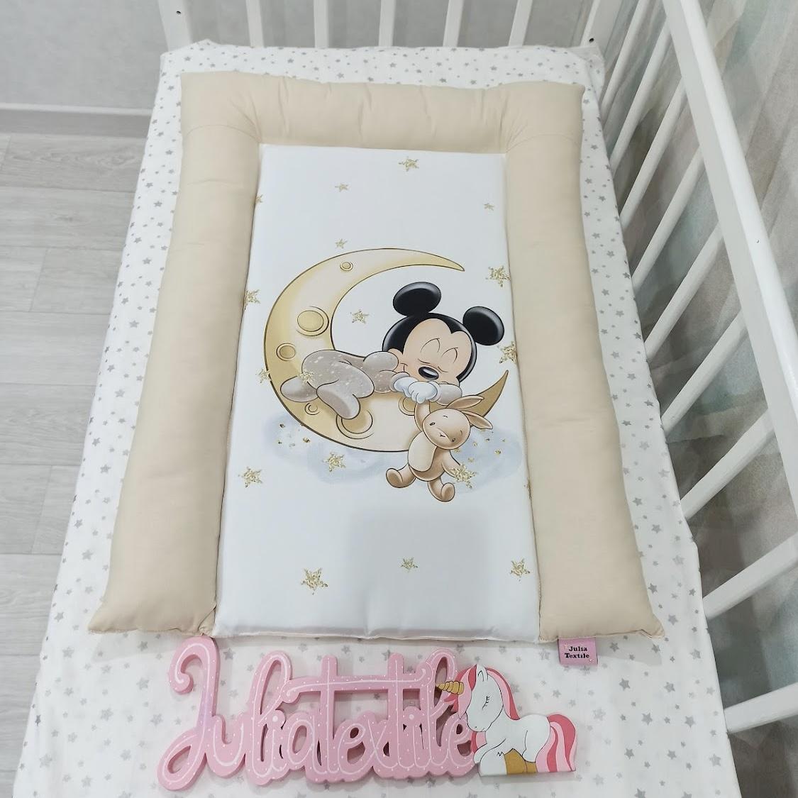 Fasciatoio con la stampa mickey beige bianco