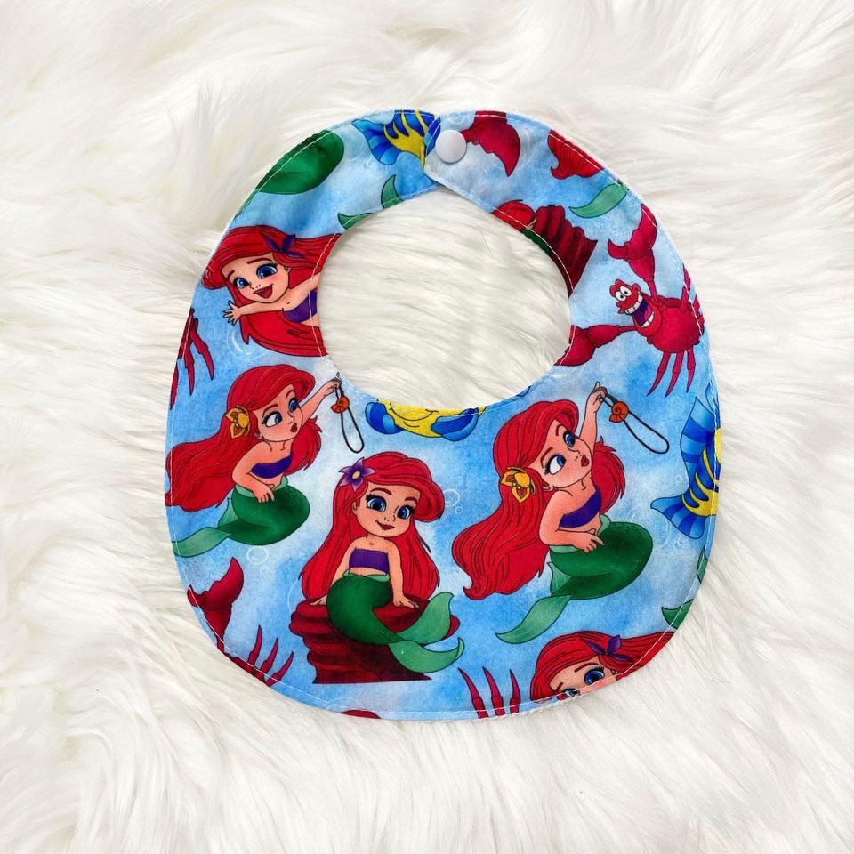 Bib with Little Fish and Ariel print