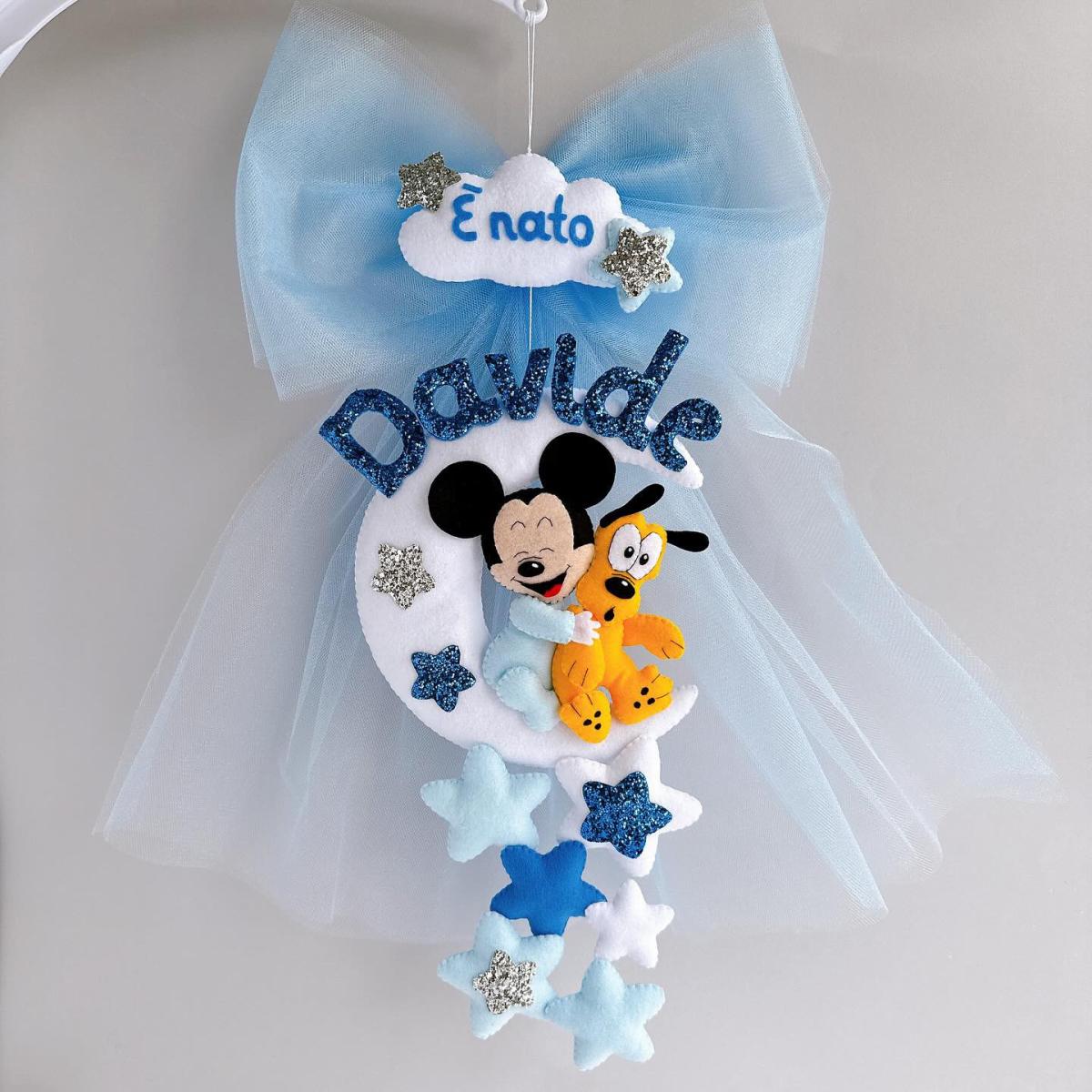 Mickey, Pluto and a New Adventure: Birth Bow for Your Newborn