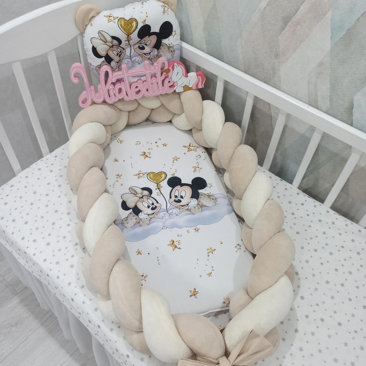 Sweet Welcome: Mickey and Minnie Mouse Braided Reducer for Unisex Babies