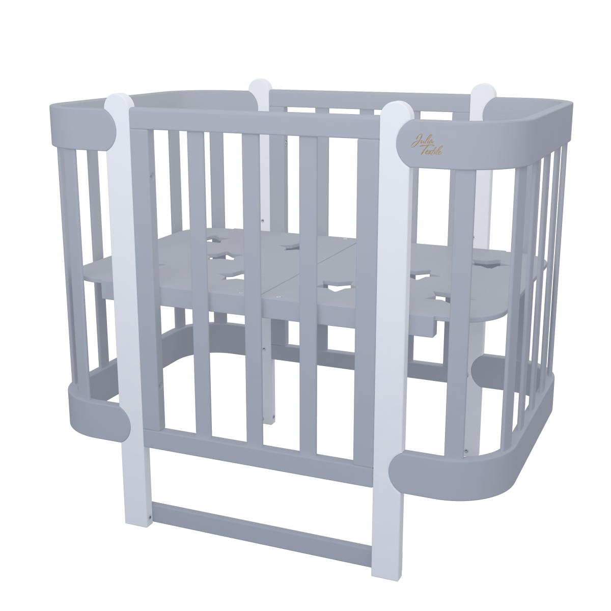 Convertible Crib NIKA 5-in-1 Light Gray White