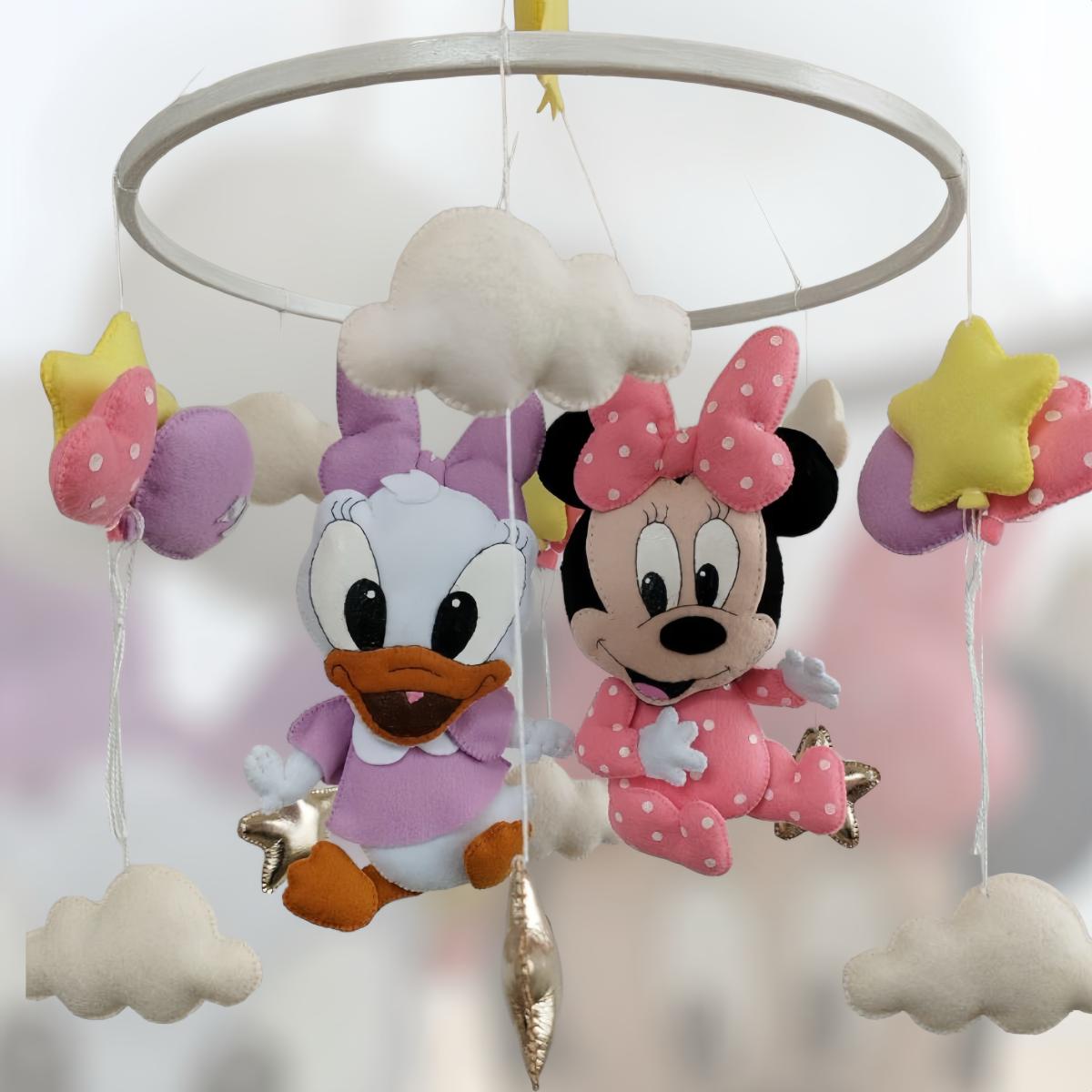 Musical Mobile with Minnie and Daisy: Enchanting Elegance for the Nursery