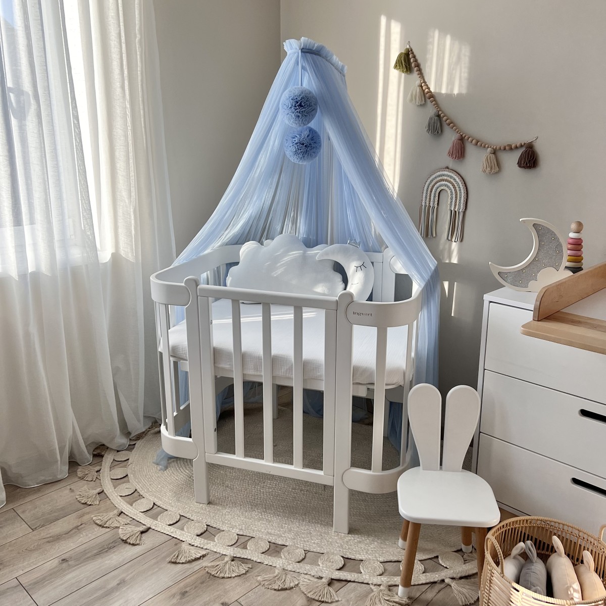 Greek Veil in Tulle - Blue