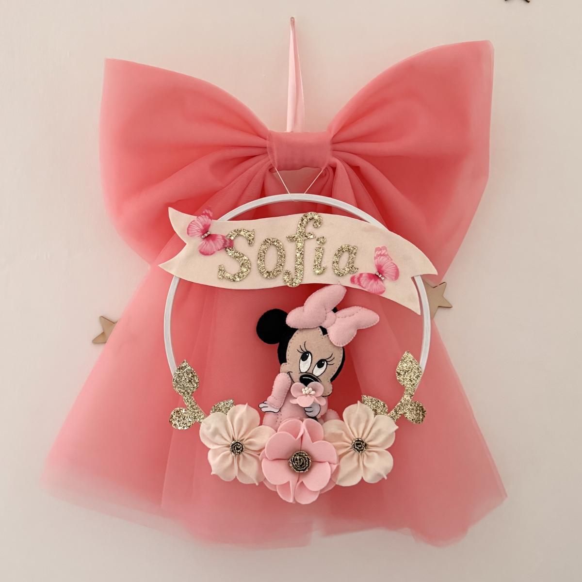 Fiocco Nascita Artigianale Personalizzato Rosa