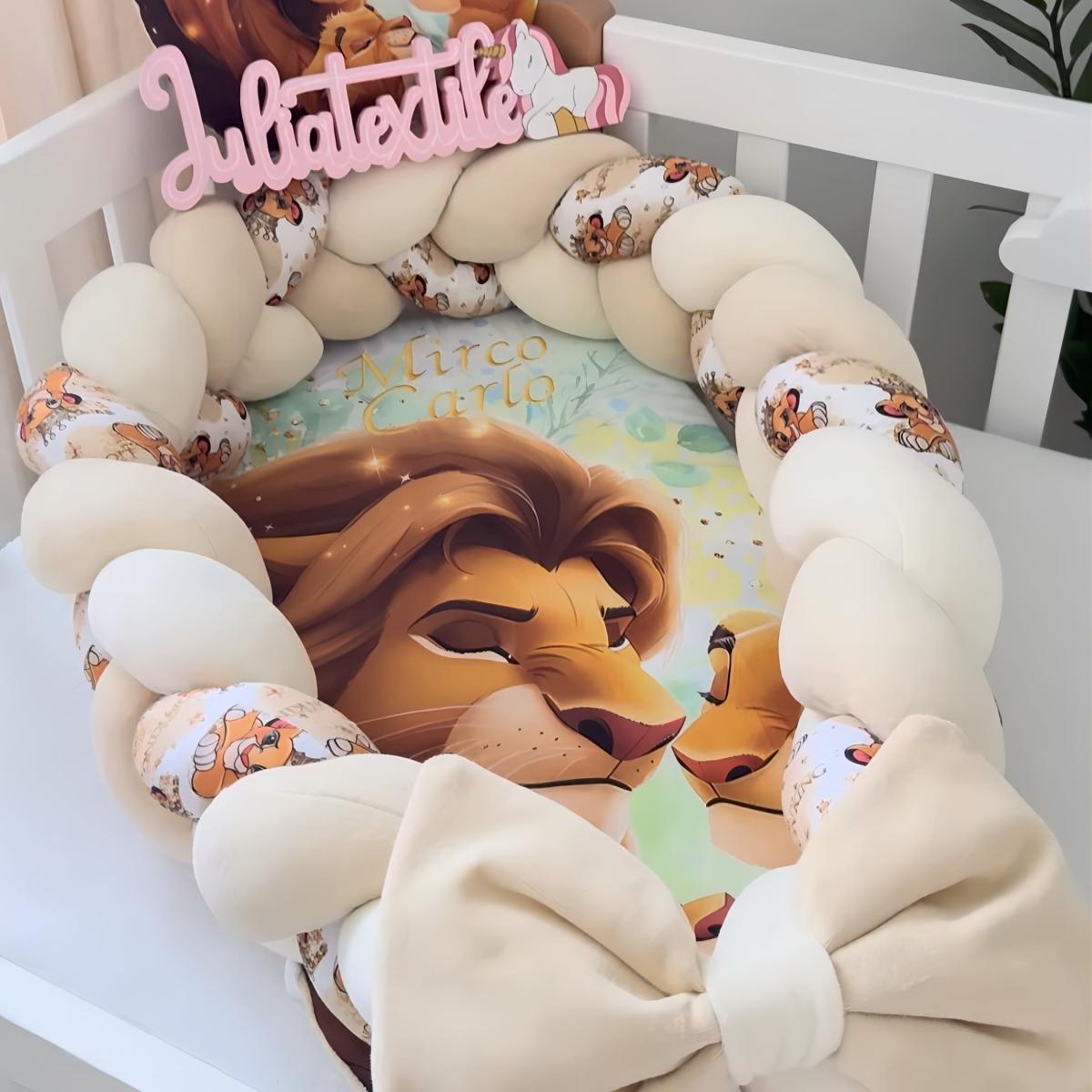 Riduttore Intrecciato Personalizzato a Tema Savana con Nome Ricamato – Artigianale Made in Italy