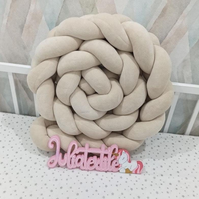 Treccia Paracolpi per Lettino in Velluto di Cotone – Colore Nude