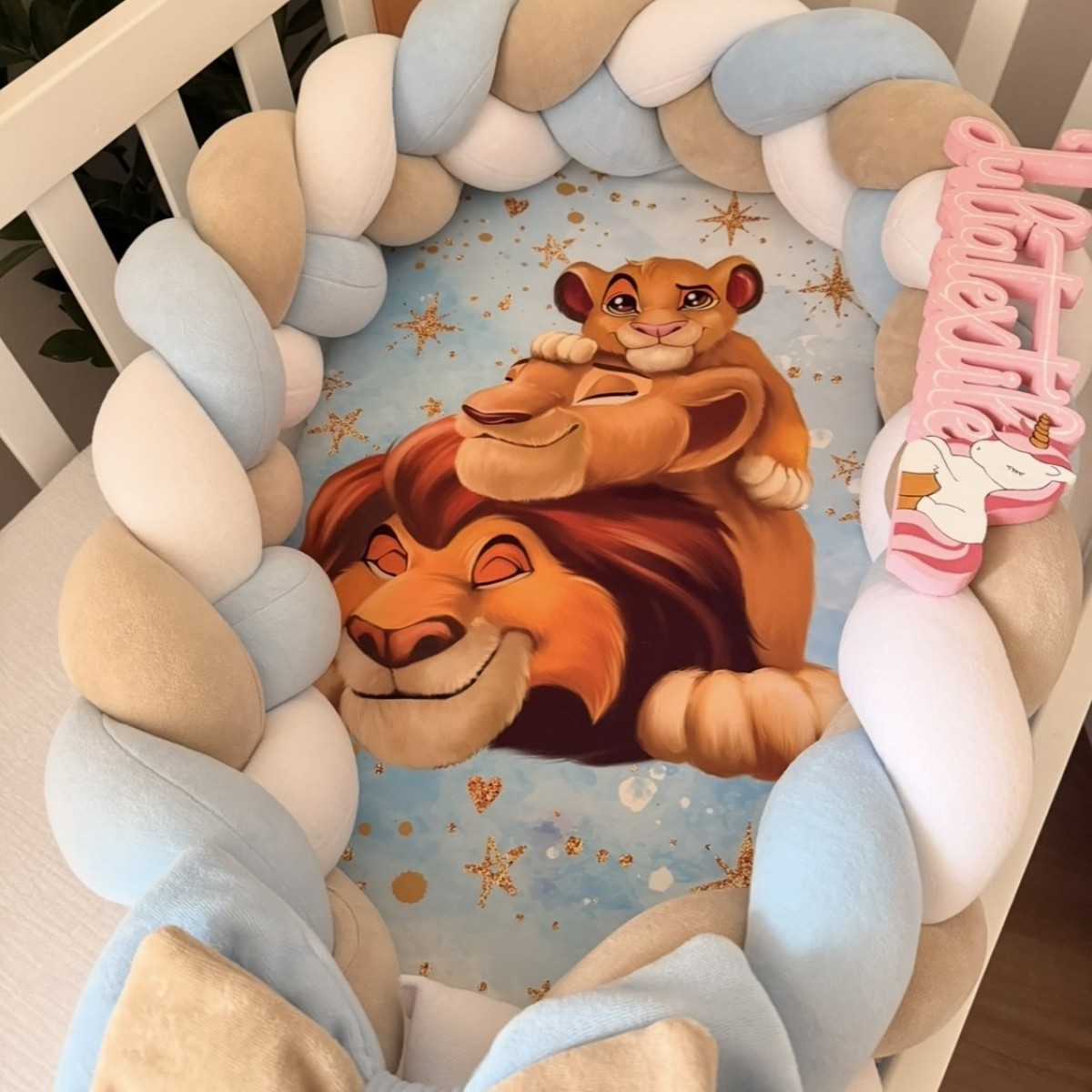 Lion with Cub Crib Set