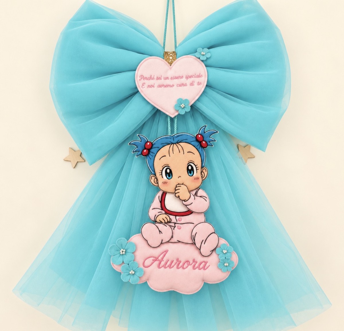 Fiocco Nascita Bimba Personalizzato con Nome – Tulle Tiffany
